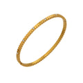 Gold Gear Texture Bangle Bracelet with Crystal Accents view 5