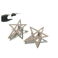 Silver Tone Open Star Hair Clip With Double Crystal Outlines view 5