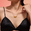 Gold Bean Heart Pendant Necklace Color Stones Pearls Or Rhinestones view 3