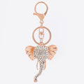 Rose Gold Rhinestone Elephant Head Keychain Lobster Clasp view 6