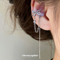 Butterfly Chain Tassel Ear Cuff Single Piece Two Colors view 3