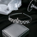 Silver Rhinestone Crown Tiara Headbands Geometric Styles view 4