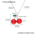 Red Cherry Pendant Necklaces and Hoop Earrings in Twelve Styles view 11
