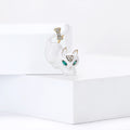 Curved Arched Cat Enamel Lapel Brooch in Black or White view 3