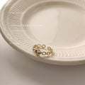 Gold Open Adjustable Chain Link Ring Oval Disc Accent view 4