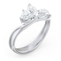 Silver Mermaid Tail Heart CZ Bypass Band Ring Alloy view 1