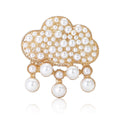 Cloud Rhinestone Brooch with Faux Pearl Drops Decorative Lapel Pin view 5