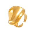 Gold Tone Mirror Finish Open Band Chunky Statement Ring view 5