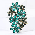 Antique Gold Crystal Flower Cluster Brooch Five Colors view 2