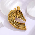 Red Gold Tone Giraffe Crystal Two Designs Metal Brooch Pin view 3