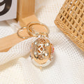 Rhinestone Beaded Pig Keychain Gold Clasp Multicolor Cord Options view 3