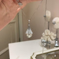 Crystal Teardrop Faux Pearl Pendant Necklace in Two Tones view 7