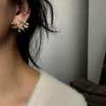 Crystal Layered Flower Stud Earrings Fashion Jewelry view 4