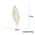 Crystal Feather Brooch with Pearl Tip and Gold Tone Spine view 5