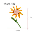 Orange Sunflower Enamel Metal Brooch Pin for Jackets and Lapels view 2
