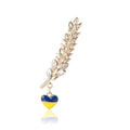 Crystal Wheat Sprig Brooch With Ukraine Charms for Jackets Scarves and Lapels view 1