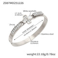 Crystal Motif Bangle Collection in Nine Gold and Silver Styles view 6