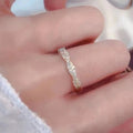 Twisted Double-Row Clear Stone Band In Three Metal Tones view 3