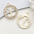 Zinc Alloy Rhinestone Zodiac Sign Charm Pendant for DIY Necklace Earrings Keychain