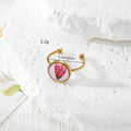 Gold Open Rings Dried Flower Cabochon Nine Floral Styles view 4