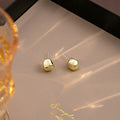 Irregular Metal Nugget Ball Stud Earrings Gold Silver view 4