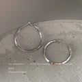 Silver Medium Twisted Hoop Earrings Latch Back Polished view 4