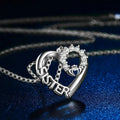Sister Heart Claddagh Pendant Necklace Three Metal Tones view 2