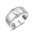 NANA Hollow Cutout Band Ring CZ Edges Three Metal Tones view 5