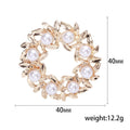 Pearl and Crystal Floral Wreath Brooch Decorative Clothing Pin view 5