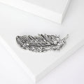 Rhinestone Feather Brooch Gold Silver Gray Black Four Styles view 4