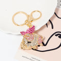 Rhinestone Pig Keychain Gold Metal Bow Four Color Options view 8