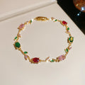 Gold Silver Vine Leaf Crystal Bracelet Six Color Styles view 7