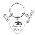 Silver Graduate Heart Class Keychain Diploma Cap Charms view 5
