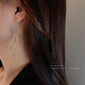 Gold and Silver Wavy Threader Statement Earrings Pair view 3
