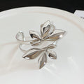 Leaf Flower Collar Necklace And Open Leaf Cuff Bracelets view 7