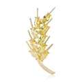 Gold Tone Wheat Stalk Brooch Decorative Metal Pin For Jackets And Lapels view 5