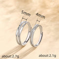 Silver Open Adjustable Cross Couple Rings Men Women view 4