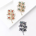 Rhinestone Six Flower Branch Brooch Green Blue Red view 3