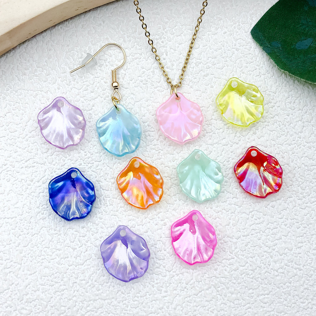 Acrylic Shell Flower Charm Pendants