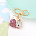 Rhinestone Bunny Rabbit Keychain Gold Clasp Five Colors view 10