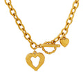 Open Heart Toggle Necklace Cable Chain Gold Or Steel view 5