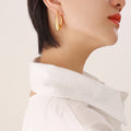 Chunky Polished U-Shape Hoop Earrings Gold Or Steel view 6