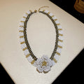 Beaded Scallop Collar Necklaces in Five Pictured Color Designs view 5