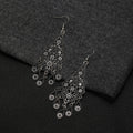 Antique Silver Filigree Kite Teardrop Tassel Hook Earrings view 3