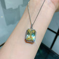 Yellow Rectangle Halo Ring Studs Pendant Mix Sizes 6-10 view 6