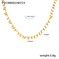Gold Mini Ball Gourd Drop Pendant Chain Necklace Copper view 6