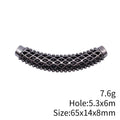 Open Diamond Lattice Curved Tube Connector Metal Jewelry Making Component view 3