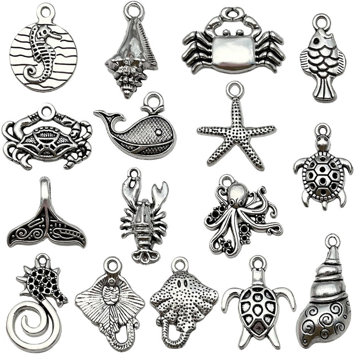 Antique Silver Turtle and Starfish Metal Charms with 16 Listed Options