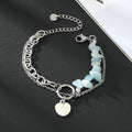 Silver Tone Stone Chip and Smiley Face Layered Chain Bracelets view 8