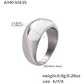 Irregular Smooth Arc Dome Rings Gold Steel Sizes 6-8 view 6
